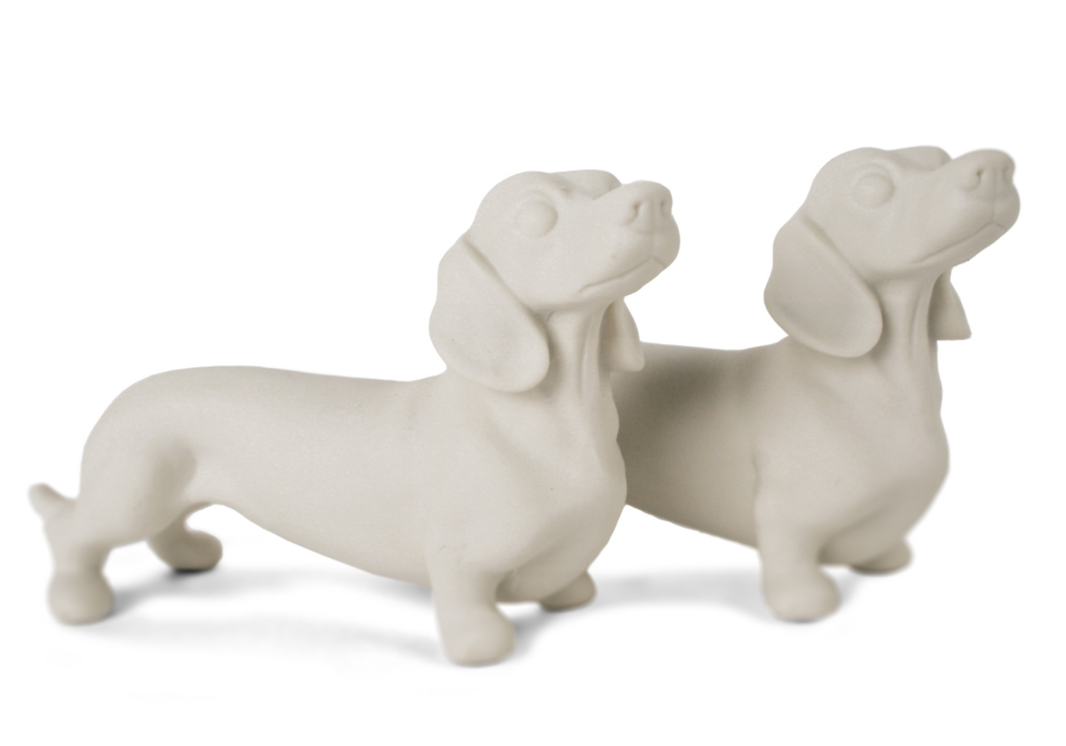 Dachshund Unpainted Cruet Set