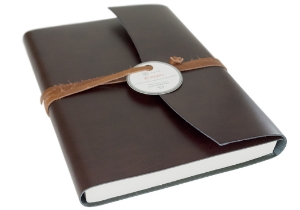 Capri Handmade Italian Leather Wrap Refillable Journal A4 Salmon 31cm X  23cm X 2cm Can Be Personalised 