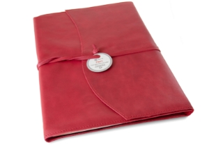 Capri Handmade Italian Leather Refillable Journal A4 Gift Set Salmon,  Includes German Made Pen 31cm X 23cm X 2cm Can Be Personalised 