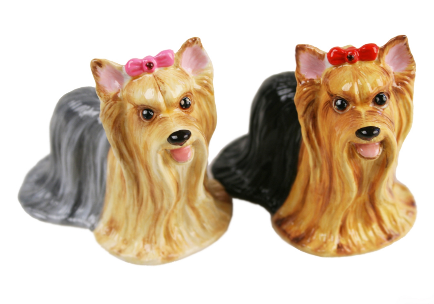 A pretty Blue Witch ceramic depicting the courageous and spirited Yorkshire Terrier. This feisty little breed hails from the north of England and is a working dog bred specifically for hunting vermin in factories.