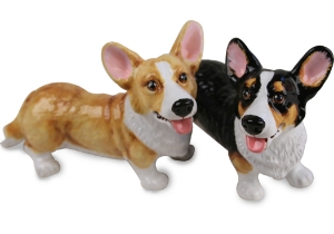 The Welsh Corgi Cardigan, also called the Cardi, is fun-loving and high-spirited yet easy-going. The Cardigan is a devoted and amusing companion; alert, gentle and watchful, yet friendly. Showcased proudly on this Blue Witch ceramic.