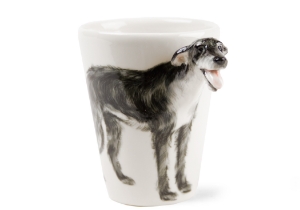 A Blue Witch ceramic featuring the imposing Irish Wolfhound. The tallest dog in the world, this gentle giant was bred to hunt wolves and even lions!