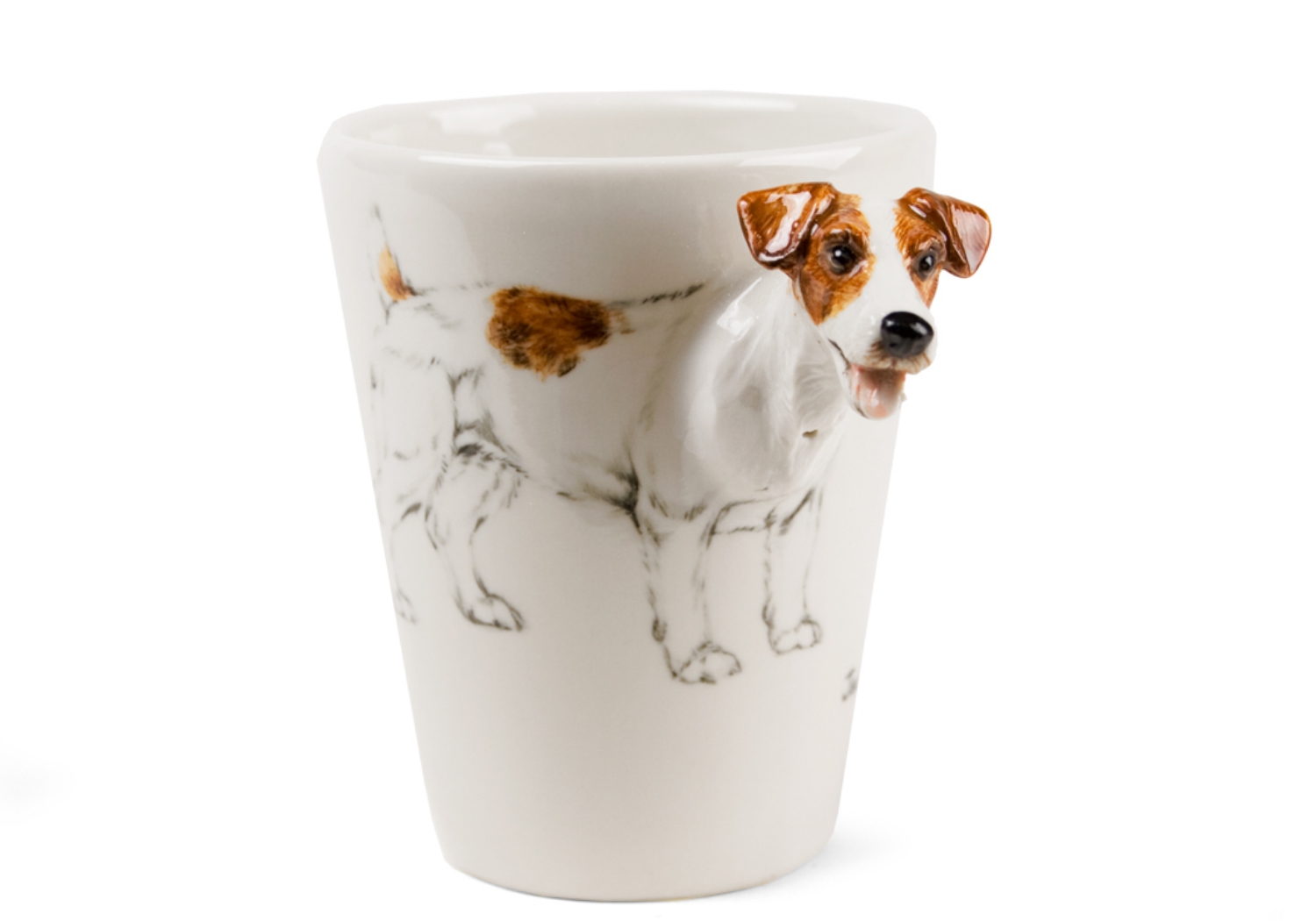 He might small in size but what he lacks in stature he certainly makes up for with his tremendous tenacious spirit. The fun-loving Jack Russell is beautifully captured on Blue Witch ceramic. This feisty little dog is full of heart is loved by countless owners.