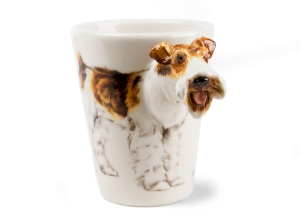 This exquisite Blue Witch ceramic features the adventurous and spirited Wire Hair Fox Terrier. Originating from Great Britain the boisterous Fox terrier was originally bred for fox and vermin hunting.