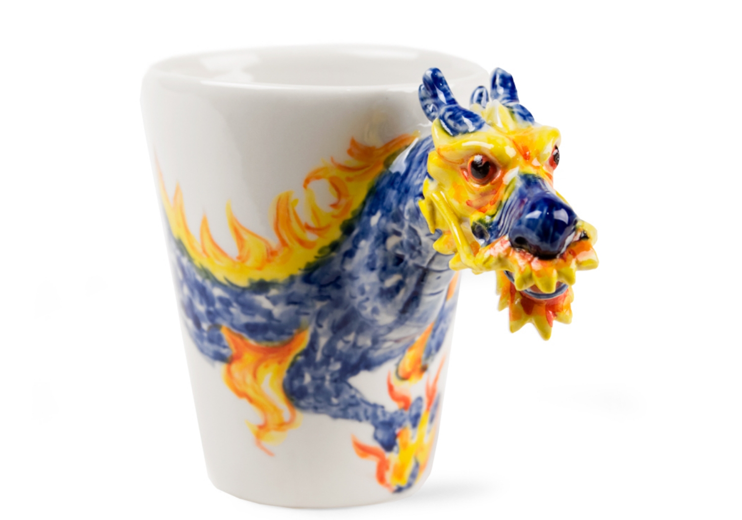 A singularly influential and benevolent symbol in Chinese culture signifying greatness and goodness. The power of this legend has been visually infused into our dynamic Dragon Coffee Mug.A commanding design combined with intensely hand embossed tree bark until it forms a three-dimensional embodiment of an almighty Dragon. Natural ash colour dye used to embrace its power.  A powerful setting and perfectly placed for blessings in Chinese Feng Shui.