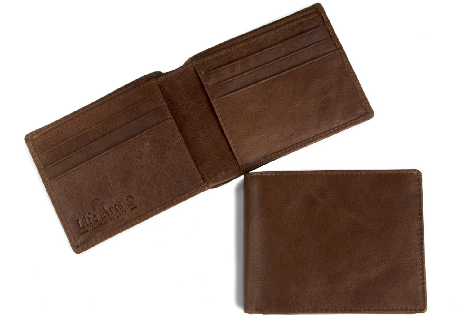 Casual yet distinctive. This handsome leather Slim Boy billfold wallet with flap is the classic combination of functionality and practicality making it the perfect every-day accessory. Handmade from high-quality calf leather. It has been produced to the high standard to give the wallet a great form and stability.