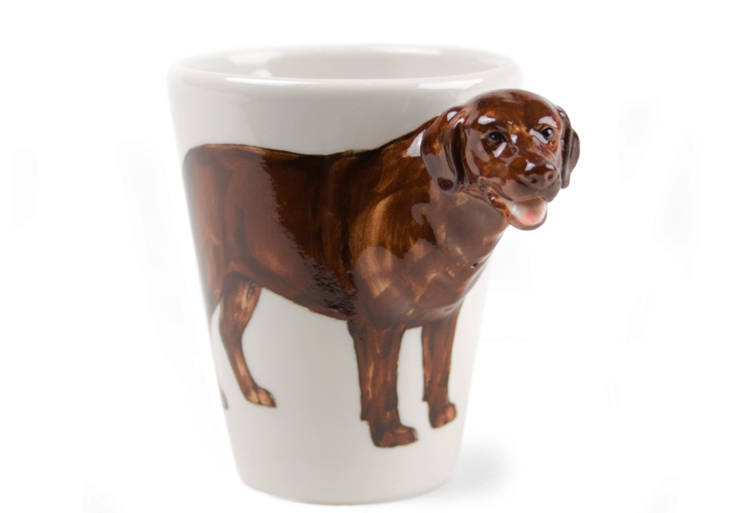 Kid’s best friend forever! If you are looking for the best dog breed for your family, bring home a Labrador Retriever. Devoted, obedient and amiable, the Lab is not only good with children also with other dogs and other pets. This lovable dog is captured beautifully on our Blue Witch ceramic.