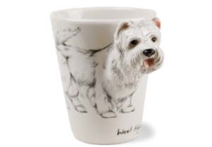 A lovely Blue Witch ceramic. The West Highland Terrier, or Westie, was bred for ratting but is now a very popular family pet thanks to its devoted and courageous personality.