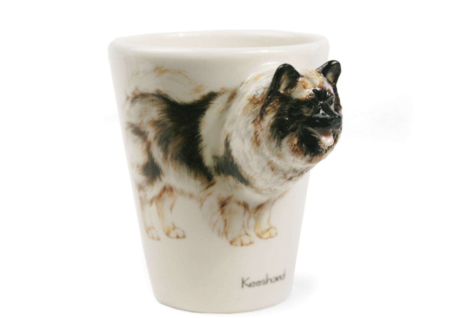 A wonderful Blue Witch ceramic. The Keeshond originated in Germany and its closest relatives are other German spitzes such as the Pomeranian. They are quick learners and eager to please. Many Keeshonds have been successfully trained to serve as guide dogs for the blind.