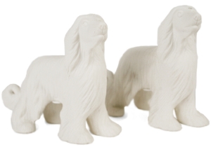 Afghan Hound Unpainted Cruet Set