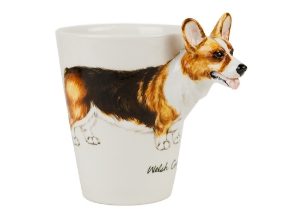 It is believed the Welsh Corgi is descended from Viking herding dogs. Known to be the pets of the English Monarchy they are said to make excellent companions. This lovely little dog is portrayed on a delectable ceramic by Blue Witch.