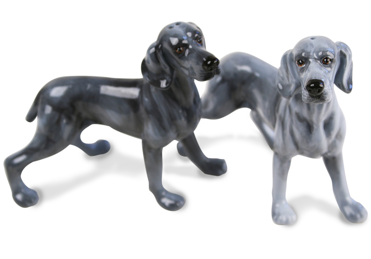 The fearless and headstrong Weimaraner originates from Germany where it was bred to track and hunt large game and its instincts mean it is still used as a guard and watchdog, although it is also a much-loved family pet. Beautifully presented on this Blue Witch ceramic.