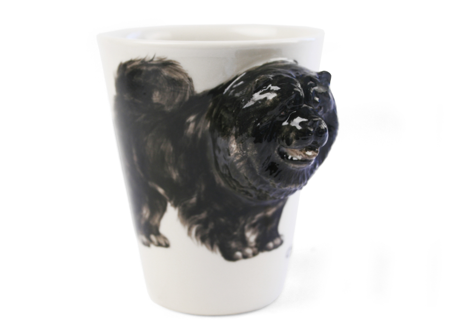 A fantastic Blue Witch ceramic featuring an ancient dog breed: the lion like Chow Chow. A muscular and sturdy breed originally bred in China as a general dog’s body for herding, hunting, protection and cart-pulling.