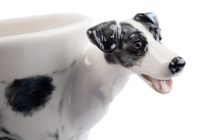 He might small in size but what he lacks in stature he certainly makes up for with his tremendous tenacious spirit. The fun-loving Jack Russell is beautifully captured on Blue Witch ceramic. This feisty little dog is full of heart is loved by countless owners.