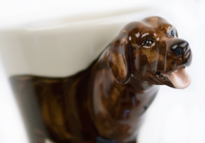 Kid’s best friend forever! If you are looking for the best dog breed for your family, bring home a Labrador Retriever. Devoted, obedient and amiable, the Lab is not only good with children also with other dogs and other pets. This lovable dog is captured beautifully on our Blue Witch ceramic.