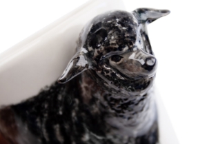 It has been shown that Sheep can recognise human faces and remember them for years and are even able to differentiate between different human moods through facial expressions! This adorable sheep is captured beautifully on our Blue Witch ceramic.