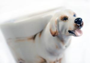 Kid’s best friend forever! If you are looking for the best dog breed for your family, bring home a Labrador Retriever. Devoted, obedient and amiable, the Lab is not only good with children also with other dogs and other pets. This lovable dog is captured beautifully on our Blue Witch ceramic.