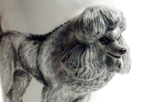 An elegant Poodle ceramic by Blue Witch. This breed is intelligent and charismatic as well as able to rock a very distinctive look. A popular family pet throughout the world.