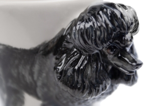 An elegant Poodle ceramic by Blue Witch. This breed is intelligent and charismatic as well as able to rock a very distinctive look. A popular family pet throughout the world.