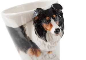 Beautifully presented on a Blue Witch ceramic is the happy, intelligent and eager to please Shetland Sheepdog or Sheltie as it is often known. With its roots in herding on the Shetland Islands, off Great Britain.